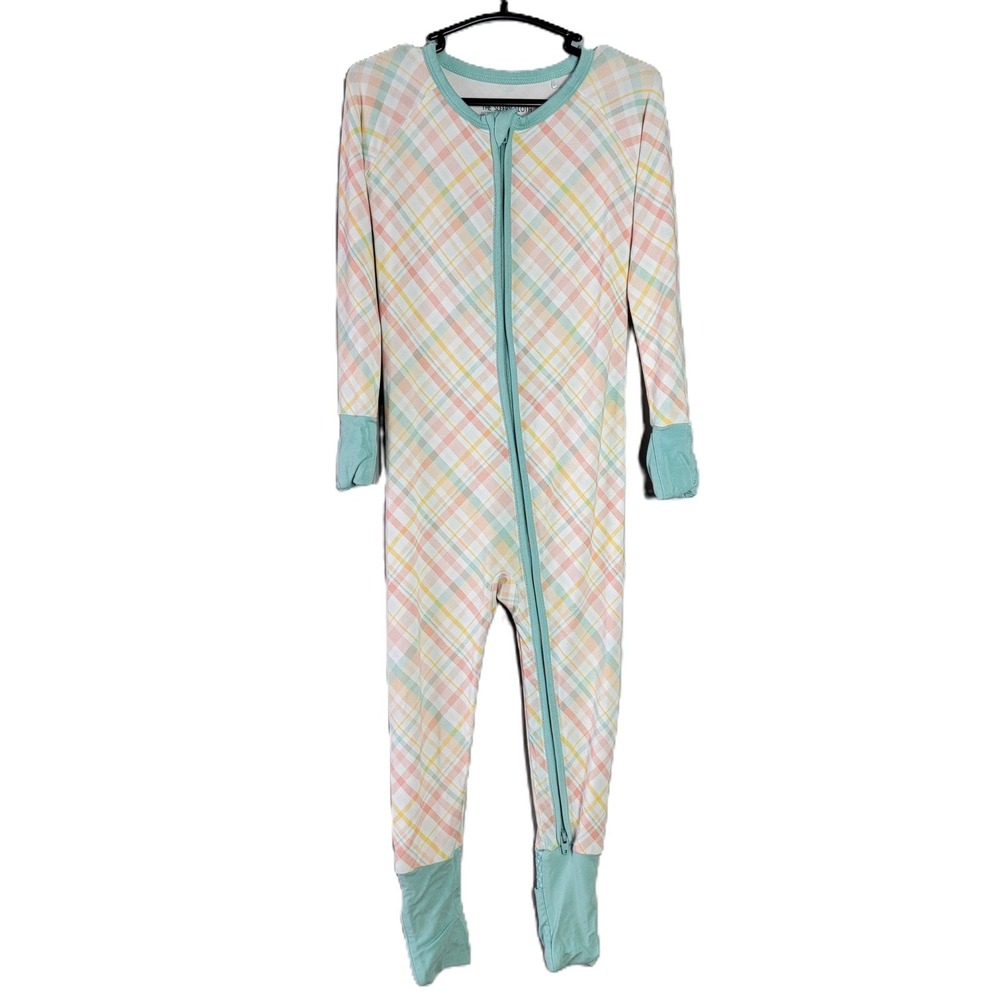 The Sleepy Sloth Bamboo Plaid Zippy Pajamas 18-24M Footed Sleepsuit‎ Pastel